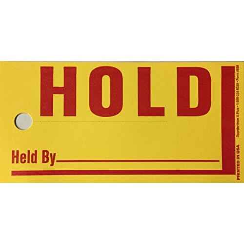 Jumbo Hold Sold Tag Jumbo Merchandise Tag 250 Per Box (Yellow)(U4R)