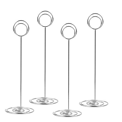 Silver 8.75-inch Table Number Holders 10-Pack - Sturdy Photo & Card Stands