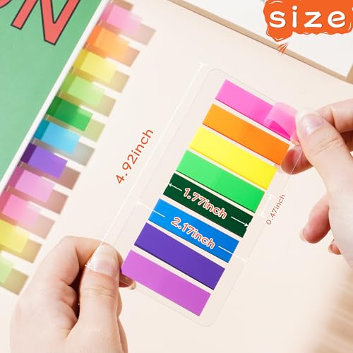 2000 Pcs Translucent Sticky Tabs & Arrow Flags for Notebooks, 0.47 x 2 in – Repositionable Office Labels & Markers