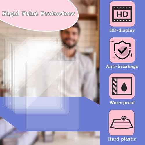 30PCS 8.5" x 11" Rigid Print Protectors, Clear Hard Plastic Page Sheet Protectors, Hard Plastic Sleeves for Paper Photo Poster, Document Holder Birth Certificate Protector