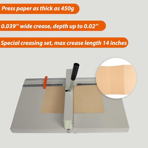 JARYANNIX 14-In Manual Paper Creasing Machine with Scale & Positioning Blocks