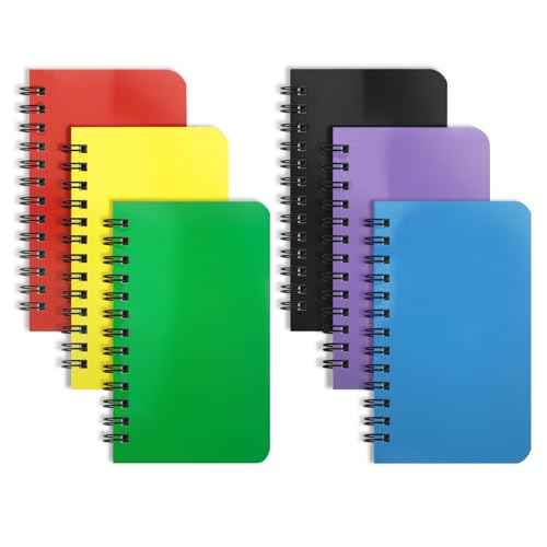 6 Pack Small Spiral Notebook Pocket Notebook 3x5 Spiral Notepads With Lined Pages, Small Top Spiral Notebook Little Mini Memo Steno Note Pads for Outdoor Home Office College School