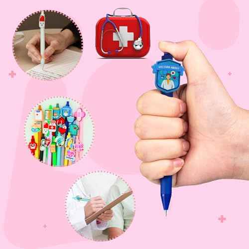 20 Pcs Cute Nurse Pens, Funny Nursing Accessories Gel Pen Black Ink Set for Medical Assistant Student Essentials Nurse Week Gifts Appreciation Gift Work Aesthetic