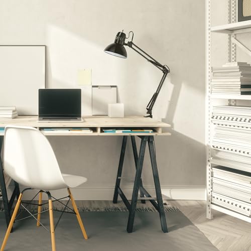 Jet Black 31.5-Inch Multi-Joint Desk Lamp with Clamp - Home Office Reading Light