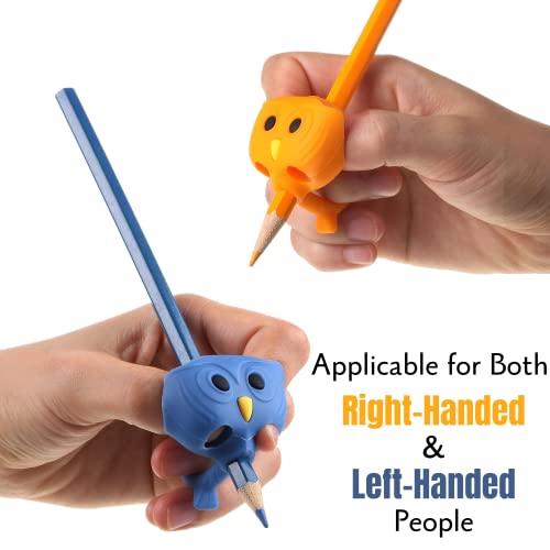 Vibrant Mr. Pen Owl Pencil Grips - 6 Silicone Gel Fits Pencils & Pens