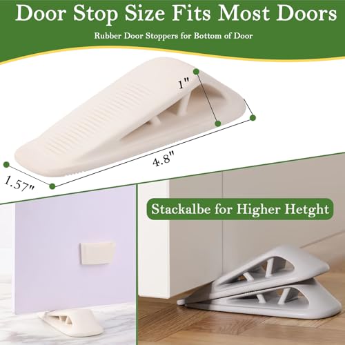 Fursafe&Q White 2-Pack Rubber Door Stop Wedge with Holder – Heavy Duty Bottom of Door