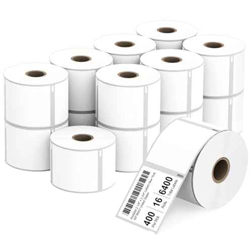 Compatible 2-1/8" x 2-3/4" Direct Thermal Labels Replacement for DYMO 30258 Barcodes Address Postage, Compatible with Rollo, DYMO 4XL & Zebra Desktop Printers (16 Rolls, 400 Labels/Roll)