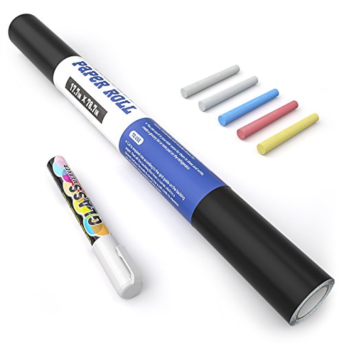 Nicpro 17.7"x78.7" Chalkboard Contact Paper Roll with Grid, 1 Pack