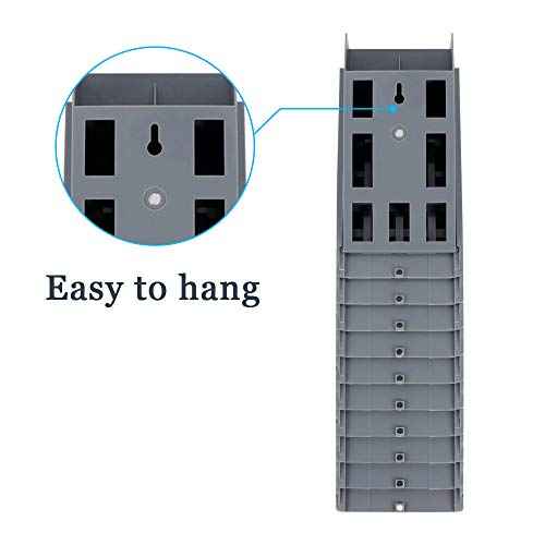 Time Cards Rack, Expand Time Card Holder with 10 Slots Plastic Wall Mount Time Cards Holder Racks with Screw for Office,Factory to Record Attendance Time Indoor,Outdoor