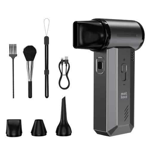 Minthouz Compressed Air Duster-180000RPM Electric Air Duster, Adjustable Wind Speed, Rechargeable Mini Air Blower for Computer, Keyboard, Outdoor, Car Cleaning, Reusable Replaces Compressed Air Can