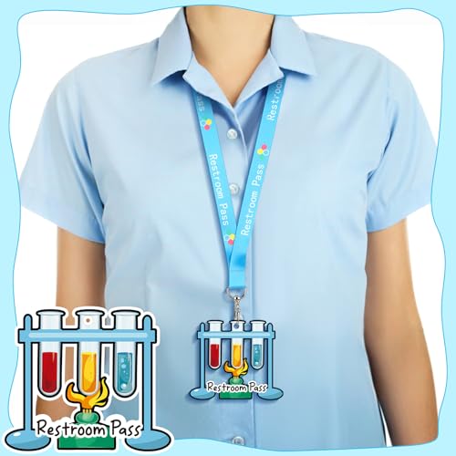 Eersida Chemical Style Hall Pass Lanyards Set – 6 Waterproof ID Badge Holders