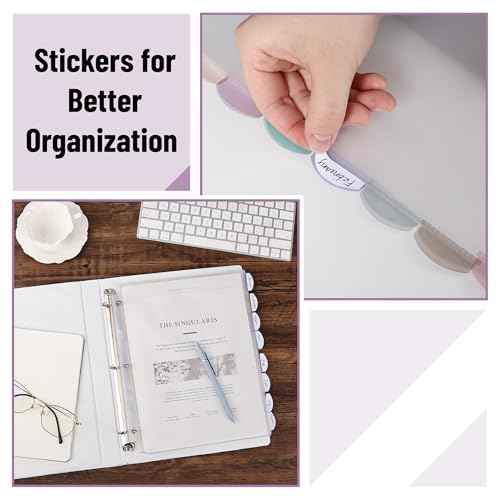 Mr. Pen- Clear Sheet Protectors with Tabs, 8 Tabs, 32 Sets, Clear Plastic Dividers for 3 Ring Binder, Insertable Index Page Divider Multicolor Tabs