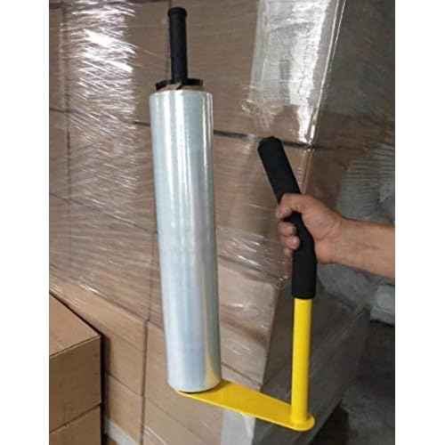 Pallet Stretch Film Packing Machine Shrink Wrap Dispenser Holder for 18 inch and 20 inch, Yellow