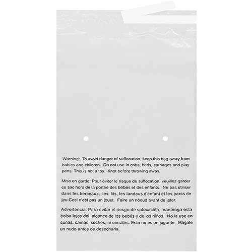 EcoSwift - 12¡± X 17" (50 Count) Self Seal Clear Poly Bags with Suffocation Warning for Packaging, Shipping - Permanent Adhesive