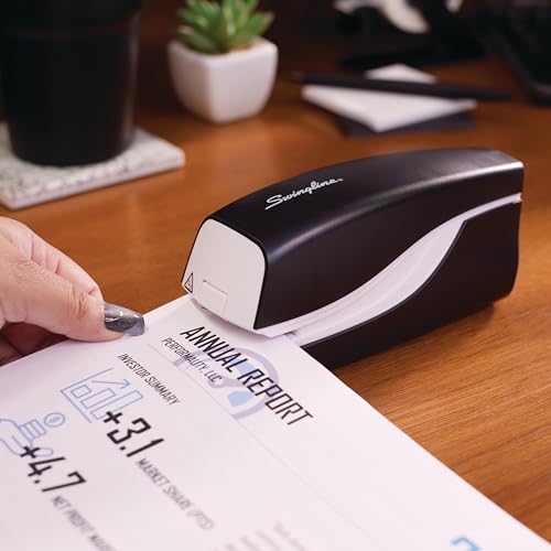 Swingline Half Strip Electric Stapler, 20-Sheet Capacity, Battery Powered, Portable (42132)