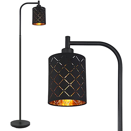 Gothic Floor Lamp with Laser-Cutout Lampshade, LED Standing Lamp for Living Room & Bedroom, 67 Inch Black Arc Modern Farmhouse Lamp with Foot Switch, E26 Base Socket, Perfect for Magic Decor Lamps