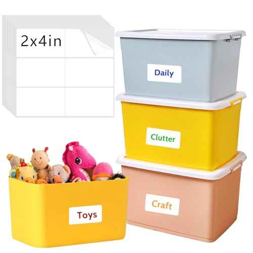 Joyberg Storage Box Labels, 420 Pcs, 2''x4'', Removable, Tear-Resistant, No Residue, for Bottles, Jars, School, Home, Business Organizing