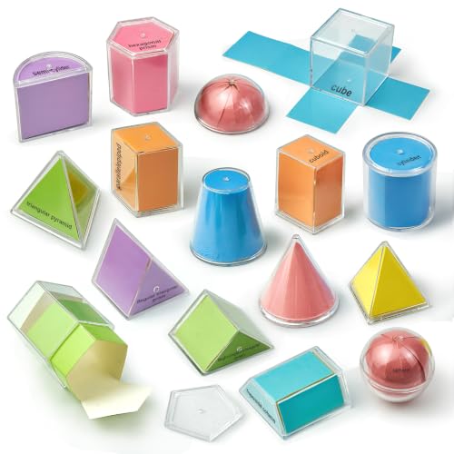 16 Pack Geometric Shapes Manipulatives for Math Learning, Classroom & Homeschool Use
