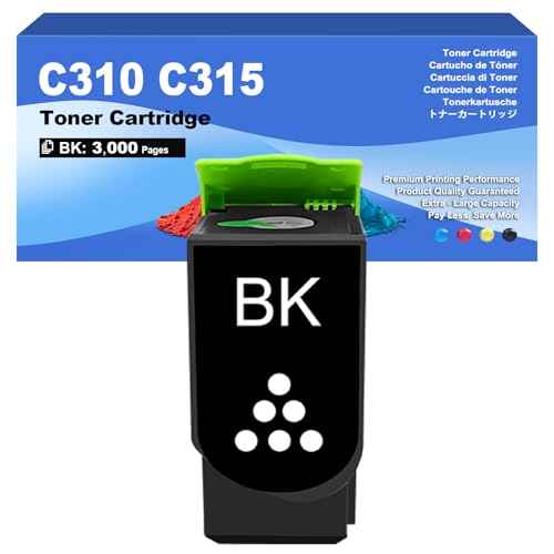 C310/C315 Black High-Yield Toner Cartridge 3000 Pages Replacement for Xerox C310 C310dni C310dnim C315 C315dni C315dnim Printers 006R04356 006R04357 006R04358 006R04359