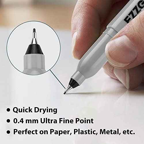 Ultra Fine Permanent Marker, 72 Pack Ultra Fine Point Black Permanent Marker set, Works on Plastic,Wood,Stone,Metal and Glass for Doodling, Marking