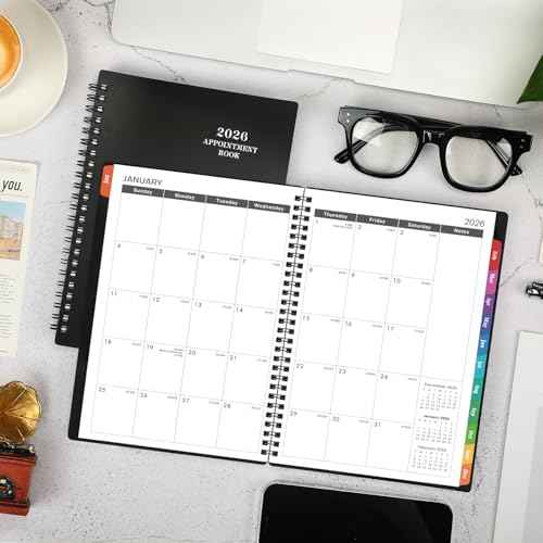 2026 Appointment Book - 2026 Planner, Weekly Appointment Book & Planner, Jan 2026 - Dec 2026, 2026 Daily Hourly Planner, 6.3" x 8.5", Half Hour (30 Mins) Interval, Colorful Tabs, Thick Paper