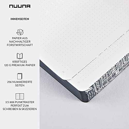 Nuuna Graphic L London Smooth Bonded Leather Notebook - Black