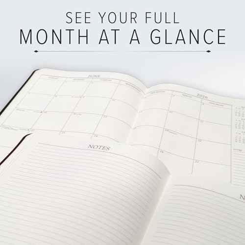 Gallery Leather Professional Weekly Monthly Planner 2026, Elegantly Bound Calendar Planner and Notebook with Stylish Gold-Gilded Page Edges, 12 Months - Acadia Black - 9 x 7 "