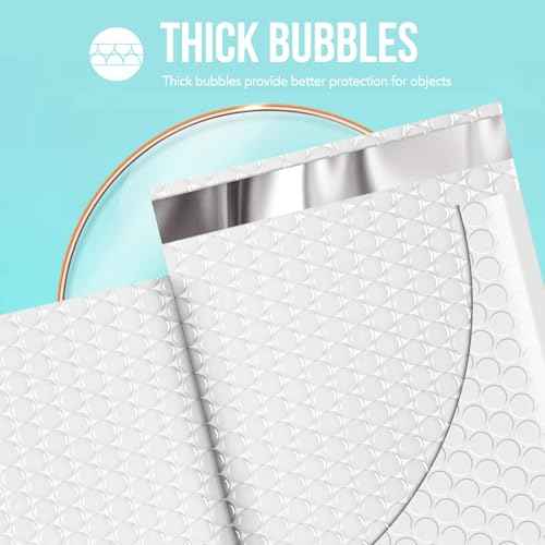 Fuxury Bubble Mailers 12x15" White Padded Envelopes 40 Pack Large Bubble Mailer Strong Adhesion Padded Mailer,Self-Seal Envelope for Mailing Small Business,Magazine, Clothing.