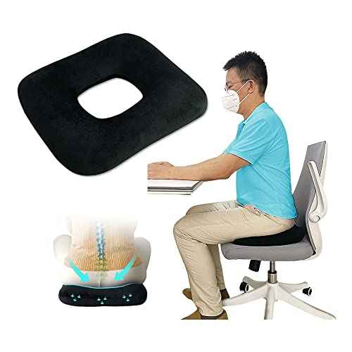 AOSSA Donut Pillow for Hemorrhoid, Tailbone, Sciatica Pain Relief, Butt Donut Seat Cushion, Doughnut Pillow for Sitting, Coccyx, Lower Back, Prostate ? Ideal for Wheelchair Car Gamer Office Chair