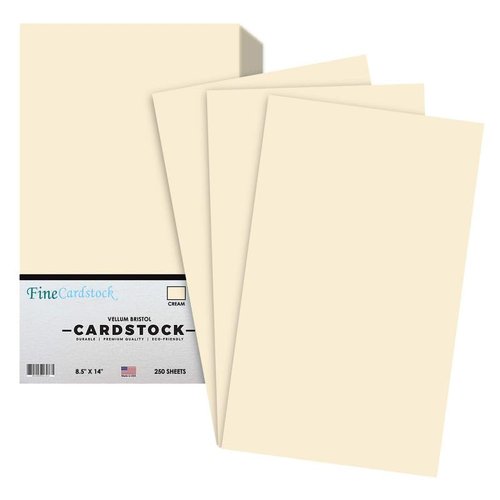 Cream Menu Legal Size 8.5 x 14 Inches 67 Vellum Bristol Lightweight Card Stock Paper Cover | 1 Ream of 250 Sheets Per Pack