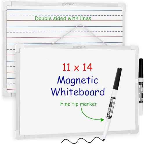 Dry Erase Board and Marker 11X14 Magnetic Mini White Boards, Double Sided Small White Boards Dry Erase Board with Lines Ruled and Blank for Kids