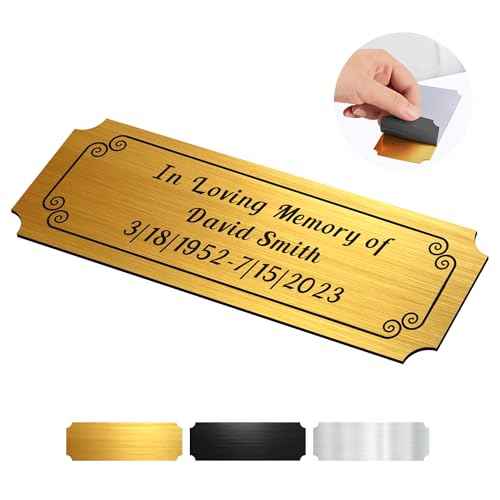 Engraved Name Plates for Urns 1" x 3" Custom Plaque Trophy Plates Engraved Urn Name Plate Custom Engraved Plate Personalized Engraved Brass Plaque (Gold, 3x1 in)