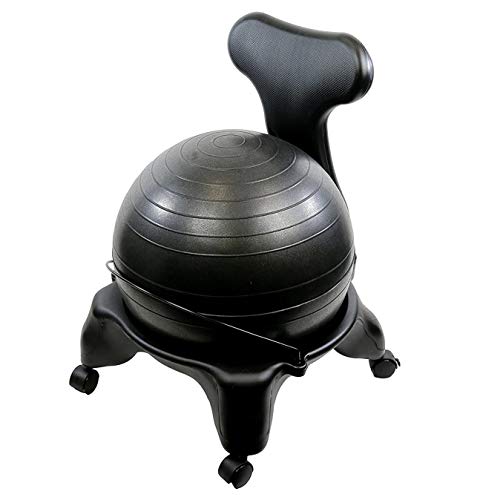 CanDo 22" Ball Chair – Inflatable Ergonomic Active Seating with Air Pump, Black