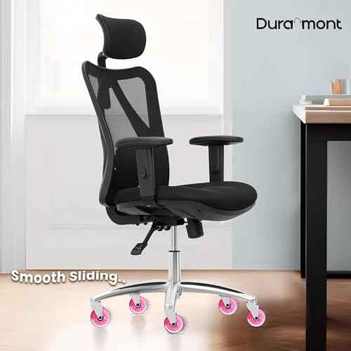 Office Chair Wheels - Set of 5 Rollerblade-Style Casters, Smooth & Quiet Rolling, Protects Hardwood Floors & Carpets, Universal Fit, Durable and Long-Lasting - Pink
