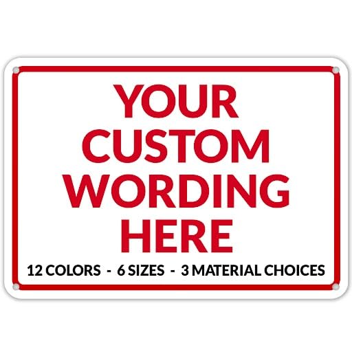 10x7 Red Aluminum Custom Sign - Personalized Metal Office & Business Sign, Rust-Free USA Made