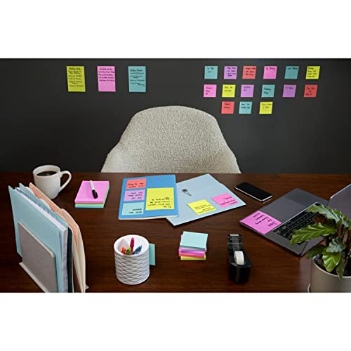 Post-it Super Sticky Lined Notes, 5 Sticky Note Pads, 4x6 in, 2X The Sticking Power, Back to School Supplies for Students, Sticky Notes for Textbooks, Notebooks, and Vertical Surfaces, Bright Colors