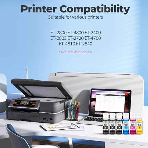 522 Ink Refill Bottles ET-2800 ET-4800 ET-2400 ET-2803 Replacement for Eco Tank 522 Ink Bottles Use for Eco Tank ET-2400 ET-2720 ET-2800 ET-2803 ET-2840 ET-4800 ET-4810 ET 2400 ET 2800 ET 4800 Printer