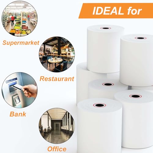 Coopaty 2 1/4''x 50' Thermal Receipt Paper for POS and Cash Register (100 Rolls)