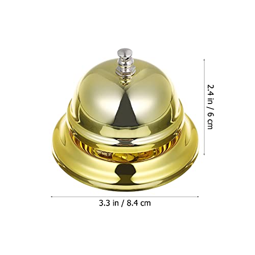 Gold Call Bell 3.35 Inch Service Desk Bell for Restaurant Hotel & Game Signaling