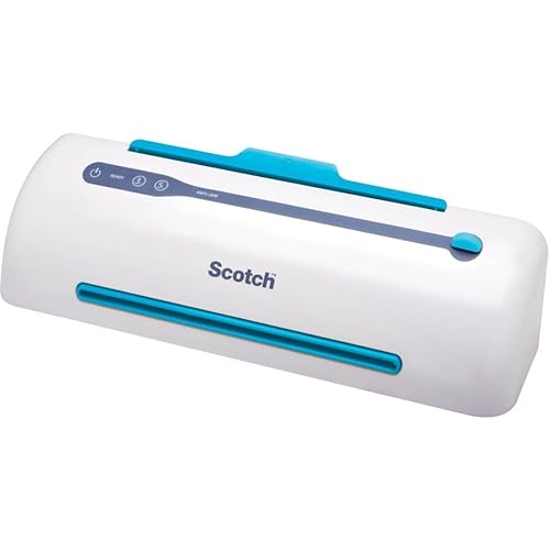 Scotch PRO TL906 Thermal Laminator, 1 Laminating Machine, White/Blue, Laminate Recipe Cards, Photos and Documents, for Home, Office or School Supplies, 9 in.