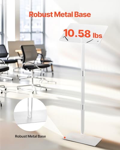 VEVOR 43-inch Acrylic Lectern Podium Stand with Tilting Desktop