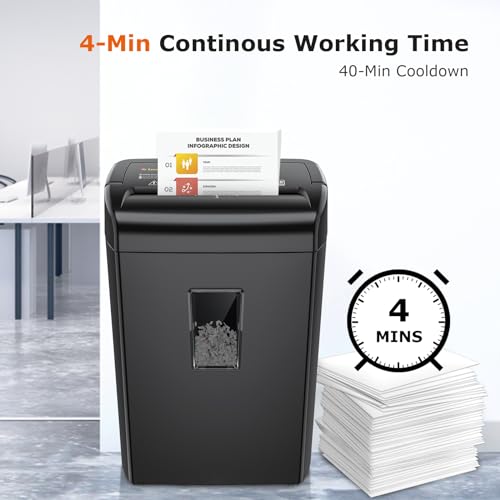 Bonsaii Black 10-Sheet Heavy Duty Cross Cut Paper Shredder for Home & Office