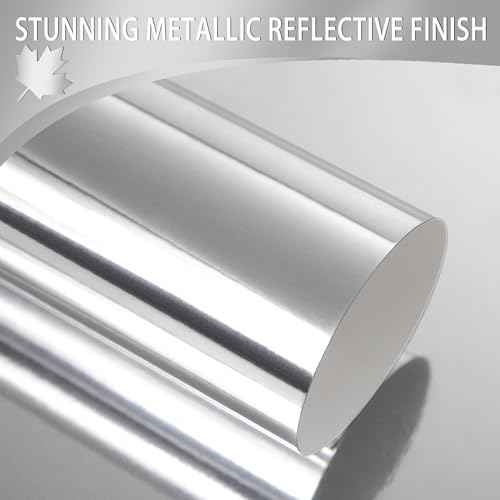 25 Sheets Sliver Mirror Cardstock Paper - 250gsm/92Ib Metallic Reflective Paper for Crafts, A4 Foil Cardstock for DIY Projects Birthday Party Decoration PAP20SR25