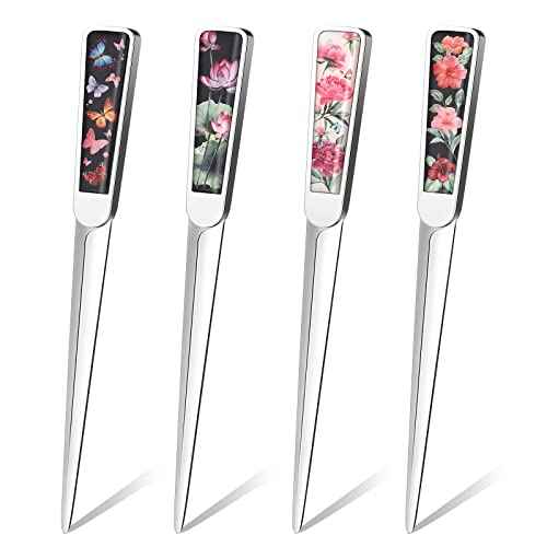 Chuangdi 4 Pieces Letter Opener Knife Stainless Steel Envelope Openers Lightweight Mail Opener Tool Slitters Letter Knives for Office Home School Supplies (Vintage Style)