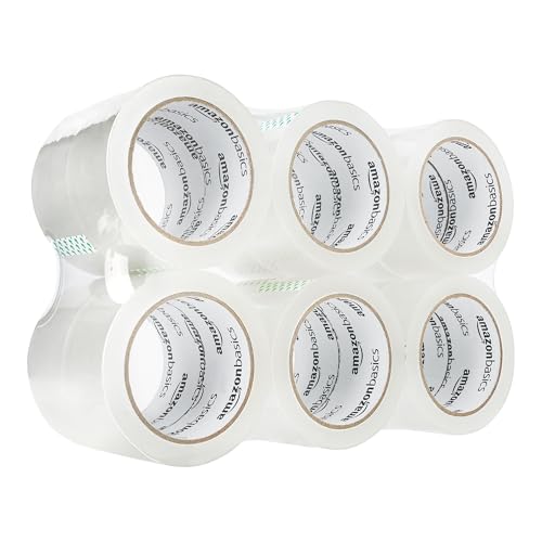 Amazon Basics Clear Packing Tape 1.88 x 54.6 Yards - 12 Pack for Shipping & Moving