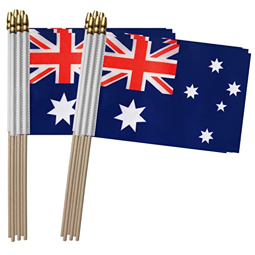 Australian Mini Handheld Flag 5x8 Inch - 12 Pack, TSMD Australia Flag