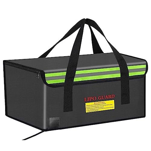 500 * 350 * 300mm Ebike Battery Safe Bag Fireproof Charging Lipo Bag Large Capatity for Lipo Battery Pack Storage Charging Transport, Home Office Travel Fireproof Safe Storage Pouch