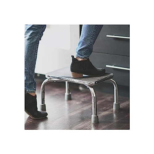 DMI Chrome Handle Step Stool with Non-Slip Platform, 300lb Capacity, 9.5 Inch Step