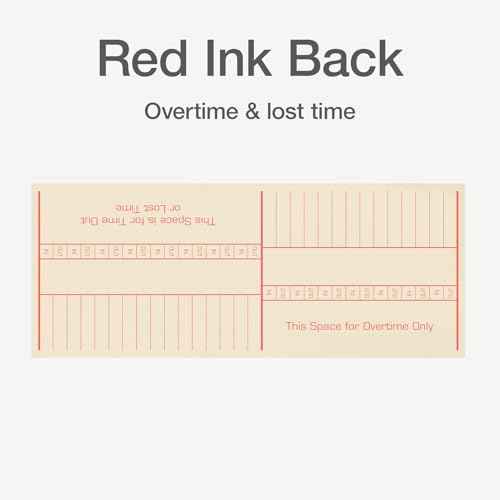 TOPS Time Cards, Weekly, 2-Sided, Named Days, 3-3/8" x 8-1/4", Manila, Green/Red Print, 500-Count (1260)