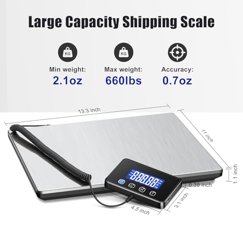 Big Digital Postal Scale 660lbs Heavy Duty Shipping & Package Weighing Scale